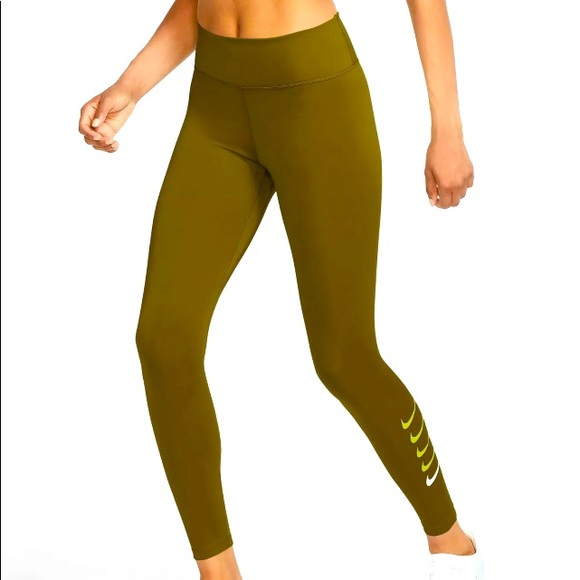 Nike Pro 2 piece Olive Green Tights/Shirt Set - Picture 4 of 10